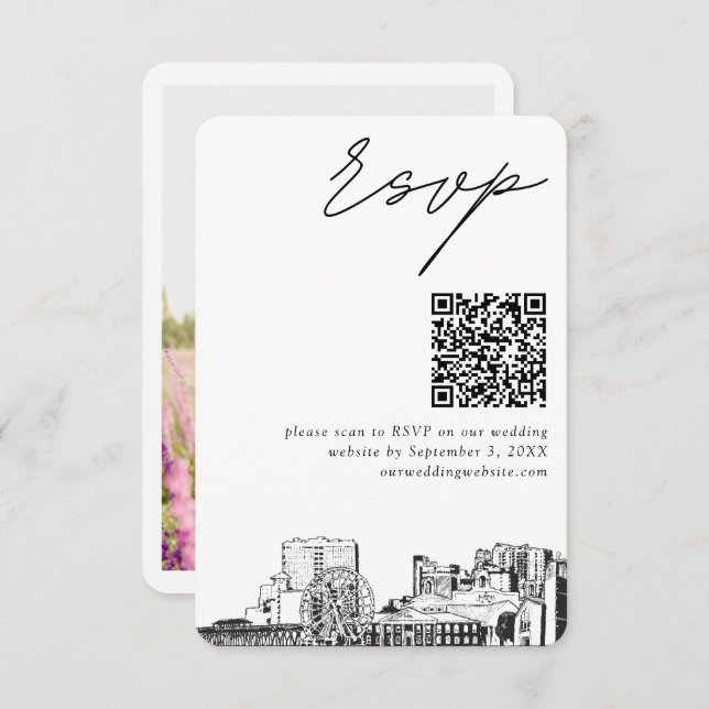 Carte D'accompagnement Myrtle Beach Wedding RSVP QR Code Petit (Devant / Derrière)