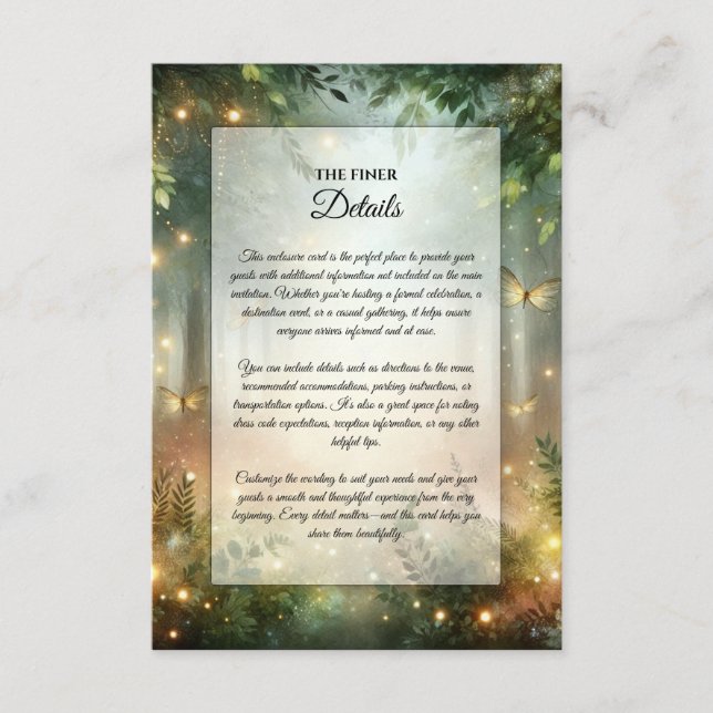 Carte D'accompagnement Mystic Forrest Meadow Magic (Devant)