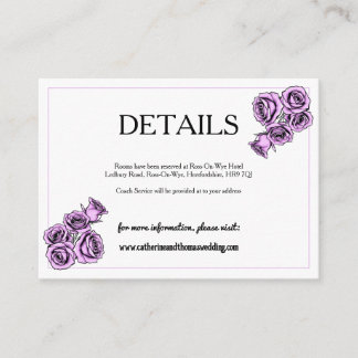 Carte D'accompagnement Mystical Purple Rose Wedding