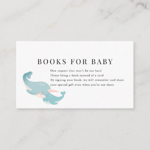 Carte D'accompagnement Nahwhals Baby shower bleu demande