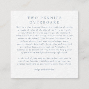 Carte D'accompagnement Nantucket Wedding Favor - Deux Pcents par-dessus b