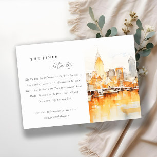Carte D'accompagnement Nashville City Skyline Watercolor Détails du Maria
