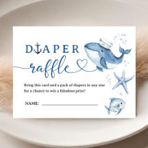 Nautical Baby Shower Boy Sailor Blue Diaper Raffle