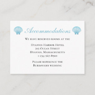 Carte D'accompagnement Nautical Shell Beach Élégant Mariage Hébergement