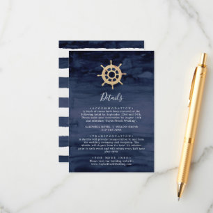 Carte D'accompagnement Nautique moderne   Détails sur le Mariage Helm Exp
