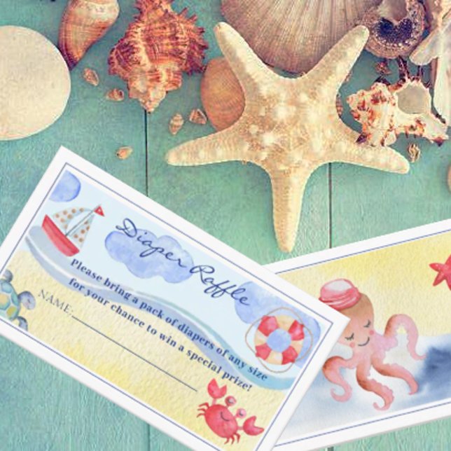 Carte D'accompagnement Nautique Sexe Neutre Aquarelle Raffin (Créateur téléchargé)