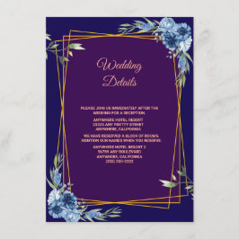 Carte D'accompagnement Navy Blue Burgundy Gold Blush Wedding