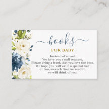 Navy Blue Floral Livres pour Baby Boy Card