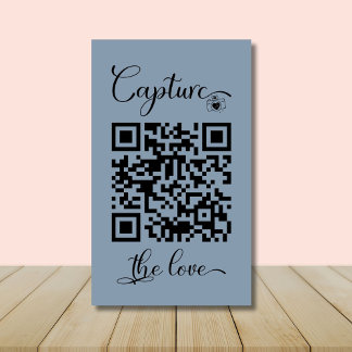 Carte D'accompagnement Navy Blue Partager Photos Mariages Avec Code QR En