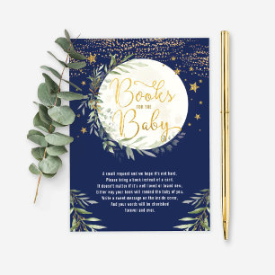 Carte D'accompagnement Navy Gold Moon Twinkle Star Livres pour bébé