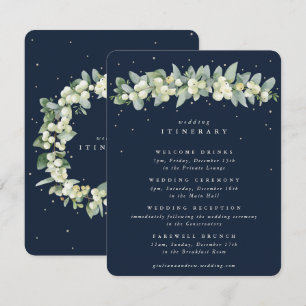 Carte D'accompagnement Navy Snowberry+Eucalyptus Garland Mariages Événeme