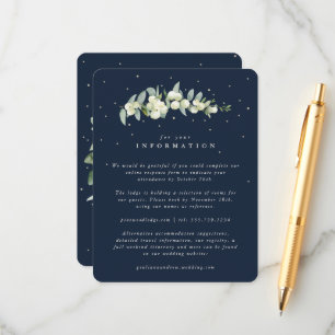 Carte D'accompagnement Navy Snowberry+Eucalyptus Stem Détails du Mariage