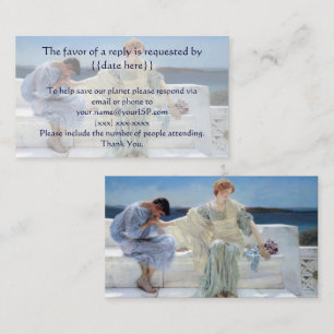 Carte D'accompagnement Ne me demandez plus par Alma Tadema Réponse au car