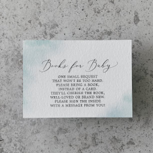 Carte D'accompagnement Nettoyage aquarelle Livres de Baby shower bleu p