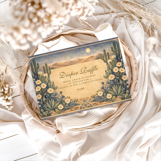 Carte D'accompagnement Neutral Southwest Cactus Botanical Diapper Raffle  (Créateur téléchargé)