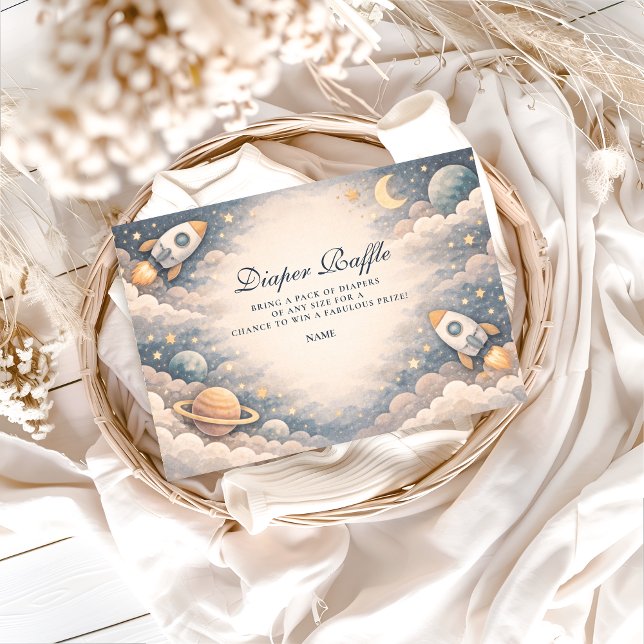 Carte D'accompagnement Neutral Space Stars Baby Shower (Créateur téléchargé)