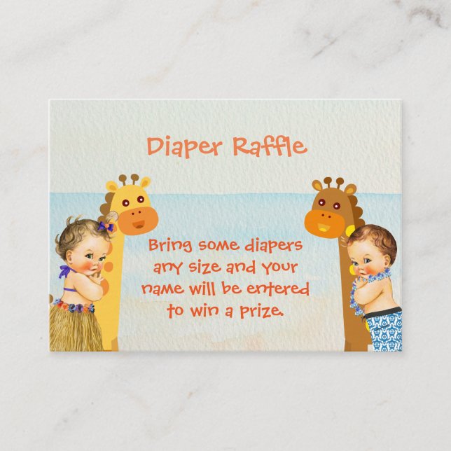Carte D'accompagnement Noah Arks Baby shower Déchets Raffin Insertion (Devant)