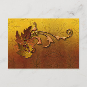Carte D'accompagnement Noces Feuilles d'Or d'Automne