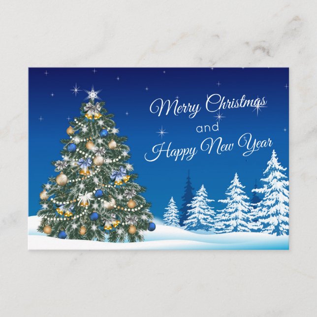 Carte D'accompagnement Noël Arbre de Noël Neige Joyeux Noël (Devant)