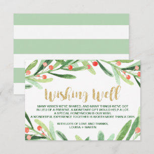 Carte D'accompagnement Noël Holly Mariage Wreath