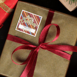 Carte D'accompagnement Noël personnalisé en typographie Gold élégant