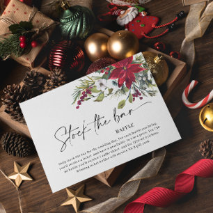 Carte D'accompagnement Noël Poinsettia Stock la Fête des mariées bar