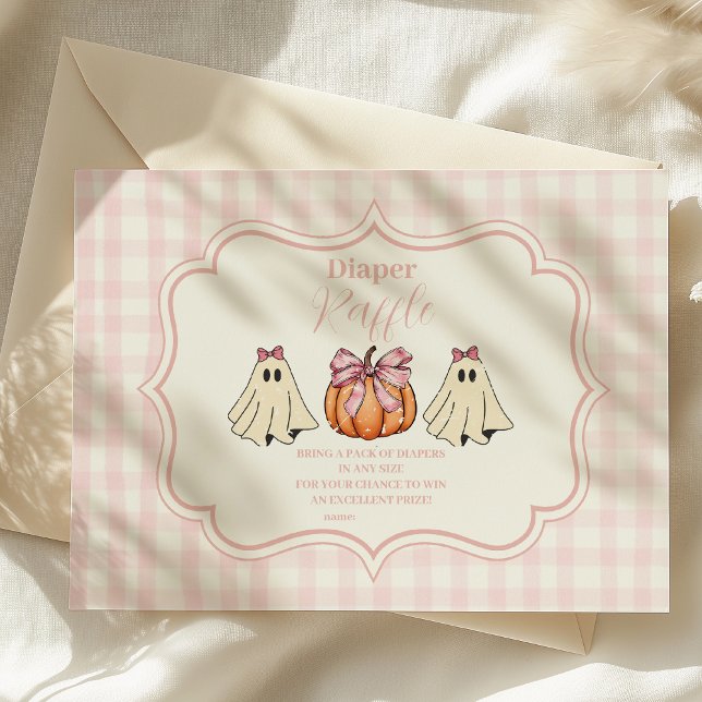 Carte D'accompagnement Nœud papillon fantôme d'Halloween rose Fille Bébé  (Créateur téléchargé)