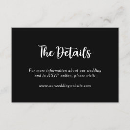 Carte D'accompagnement Noir Blanc Floral Botanogramme Nom du couple