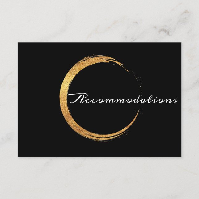 Carte D'accompagnement Noir Blanc Minimalisme Gold Lux Hébergement (Devant)