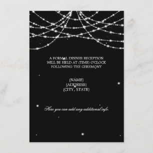 Carte D'accompagnement Noir de scintillement de ficelle de réception de