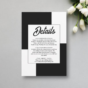 Carte D'accompagnement Noir Et Blanc Minimal Chic Simple Mariage moderne