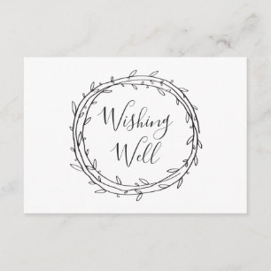 Carte D'accompagnement Noir et blanc souhaite bien. Mariage botanique