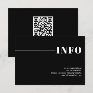 Carte D'accompagnement Noir moderne, chic typographie minimaliste mariage