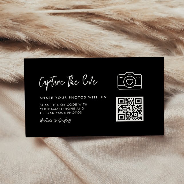 Carte D'accompagnement Noir moderne contemporain Capturer l'amour (Créateur téléchargé)