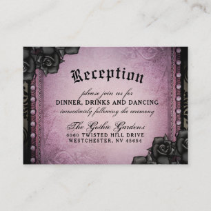 Carte D'accompagnement Noir pourpre gothique 3,5 x de Halloween réception