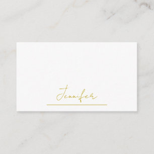 Carte D'accompagnement Nom de couleur or professionnel minimaliste modern
