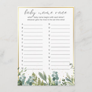 Carte D'accompagnement Nom du bébé Course Bébé Animaux Baby shower Jeu