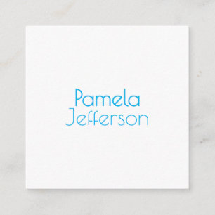 Carte D'accompagnement Nom moderne minimaliste bleu et blanc professionne