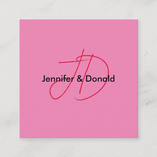 Carte D'accompagnement Nom monogramme de script classique tendance (Devant)