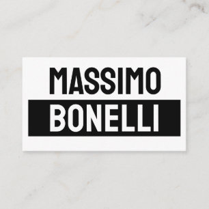 Carte D'accompagnement Nom propre Minimaliste Moderne Simple Noir Blanc