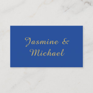 Carte D'accompagnement Noms de couple de calligraphie chic adorables bleu