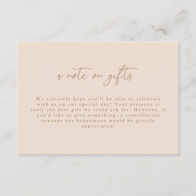 Carte D'accompagnement Note Moderne sur les Cadeaux (Devant)