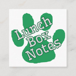 Carte D'accompagnement Notes de déjeuner Paw Cougar Vert