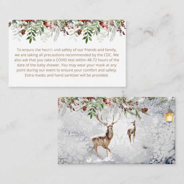 Carte D'accompagnement Notes personnalisées de Noël à feuillage persistan (Devant / Derrière)