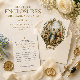 Carte D'accompagnement Notre-Dame de Cana Floral Traditionnel Catholique
