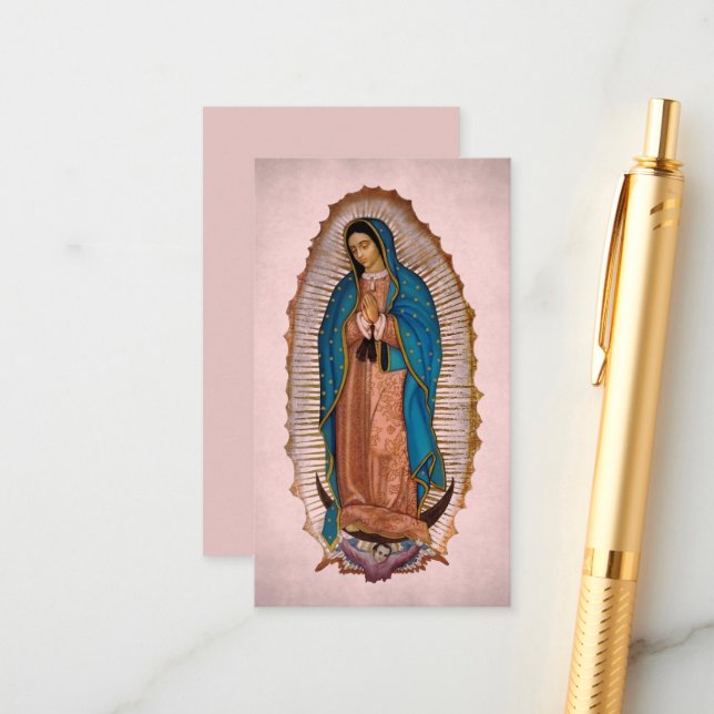 Carte D'accompagnement Notre-Dame de Guadalupe 1531 avec prière (Devant/Arrière en situation)