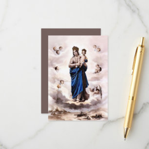 Carte D'accompagnement Notre Dame de l'Prompte Succor BW avec prière