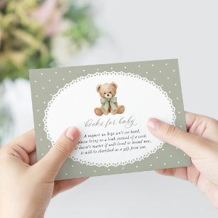 Carte D'accompagnement Nounours, Arc, Points verts, Livres pour bébé