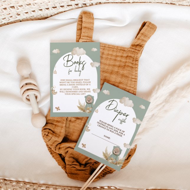 Carte D'accompagnement Nourrisson de chapelure Baby shower de l'ours Boho (Créateur téléchargé)