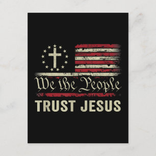 Carte D'accompagnement Nous Le Peuple Confiance Jésus - USA Drapeau Chris